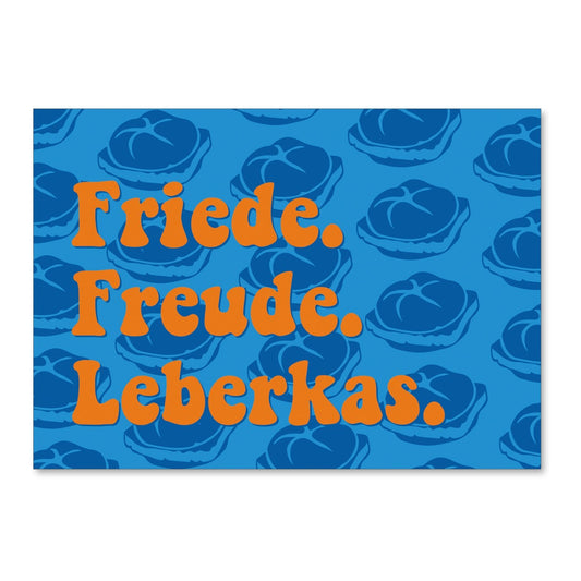 Postkarte "Friede. Freude. Leberkas." - meinherzschlag.de