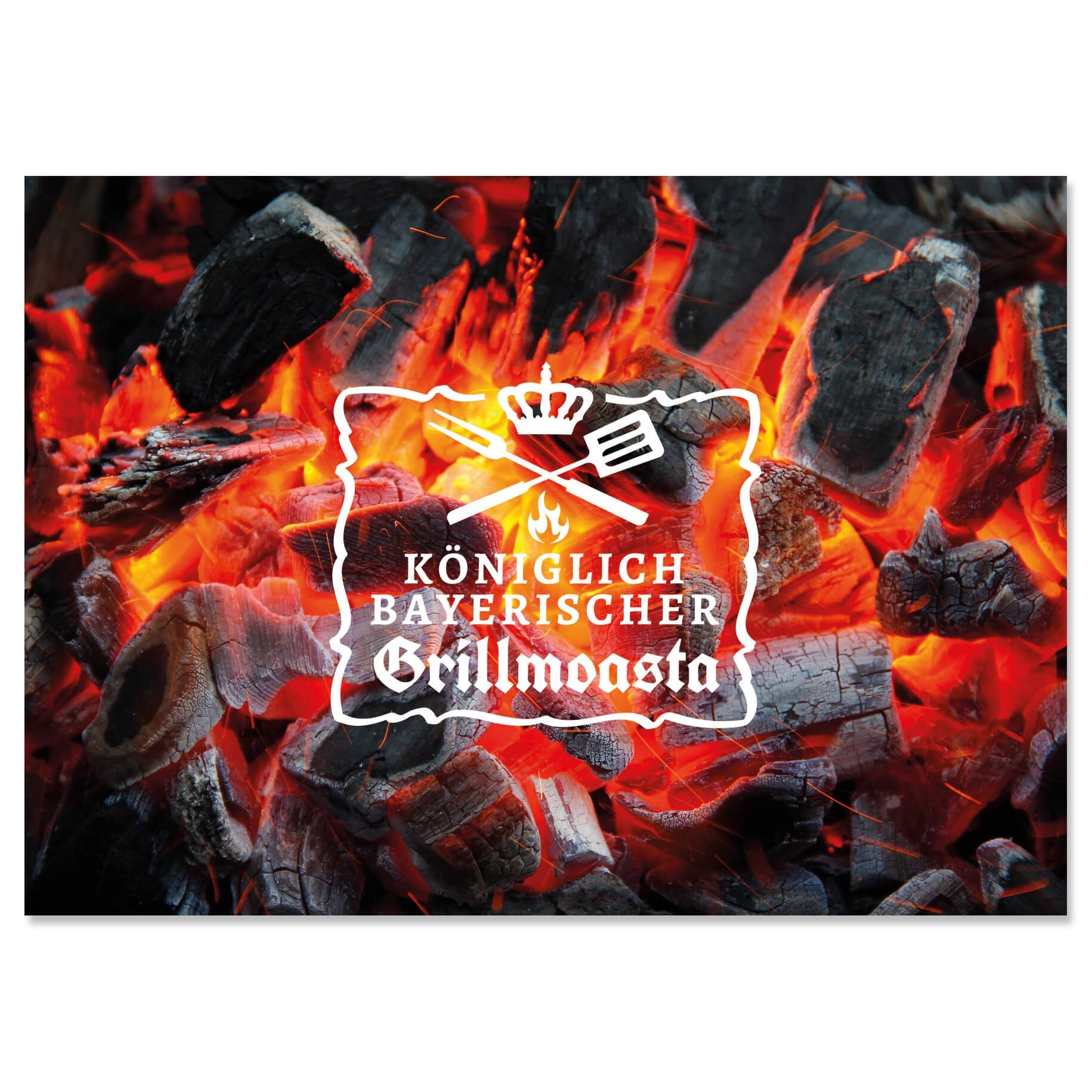 Postkarte "Königlich bayerischer Grillmoasta" - meinherzschlag.de
