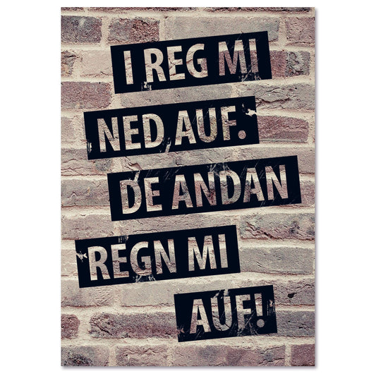 Postkarte "I reg mi ned auf" - meinherzschlag.de