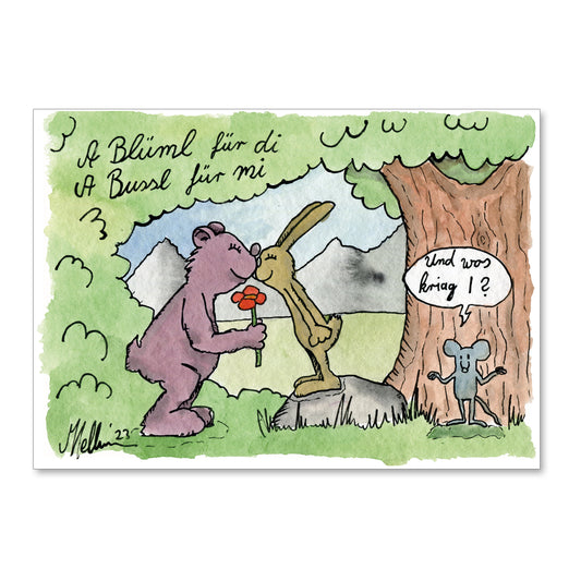 Postkarte "A Blüml für di" - meinherzschlag.de