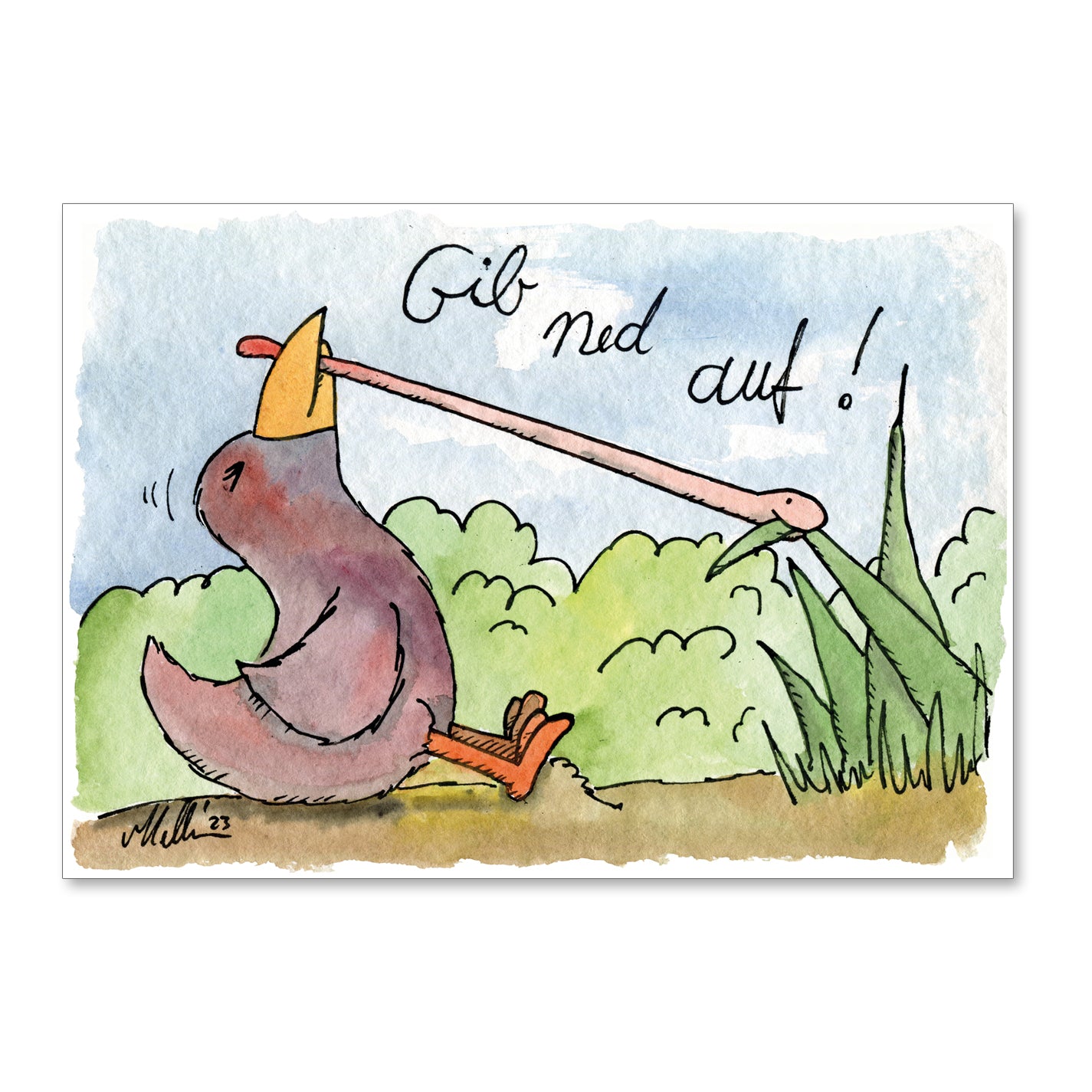 Postkarte "Gib ned auf!" - meinherzschlag.de