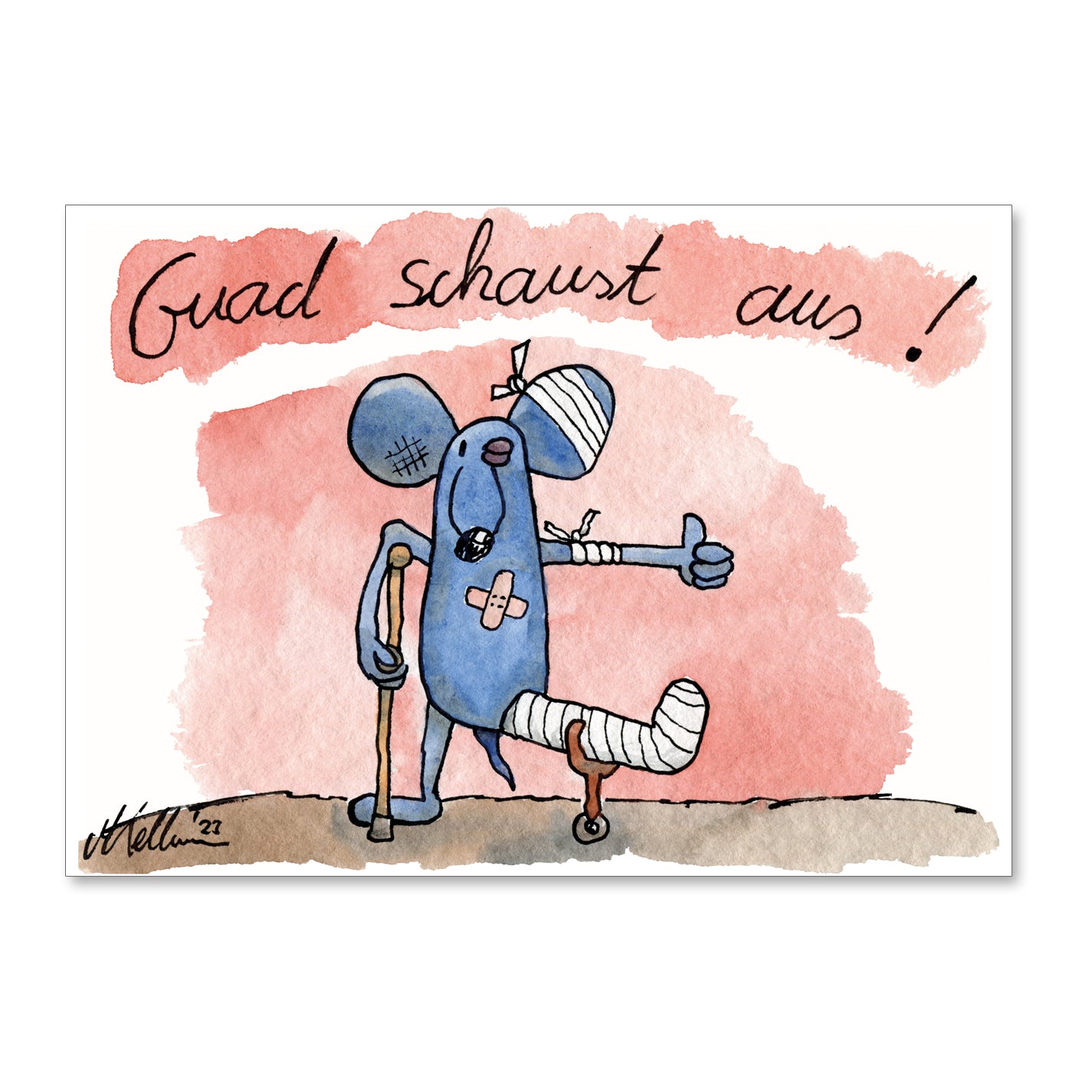 Postkarte "Guad schaust aus!" - meinherzschlag.de