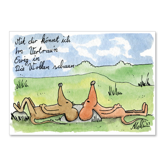 Postkarte "Ewig in die Wolken schaun" - meinherzschlag.de