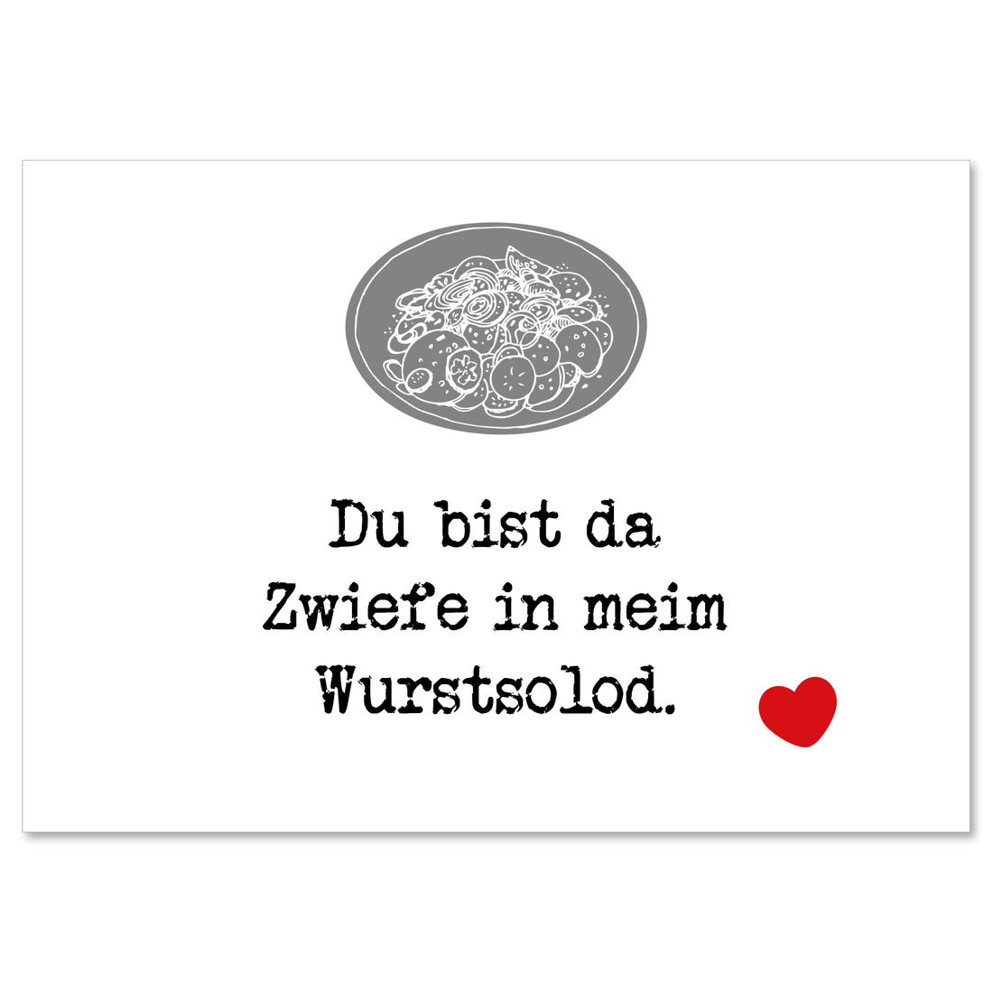 Postkarte &quot;Zwiefe in meim Wurstsolod&quot;