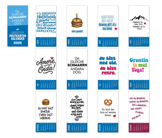 Bayrischer Postkarten Kalender 2026 - meinherzschlag.de