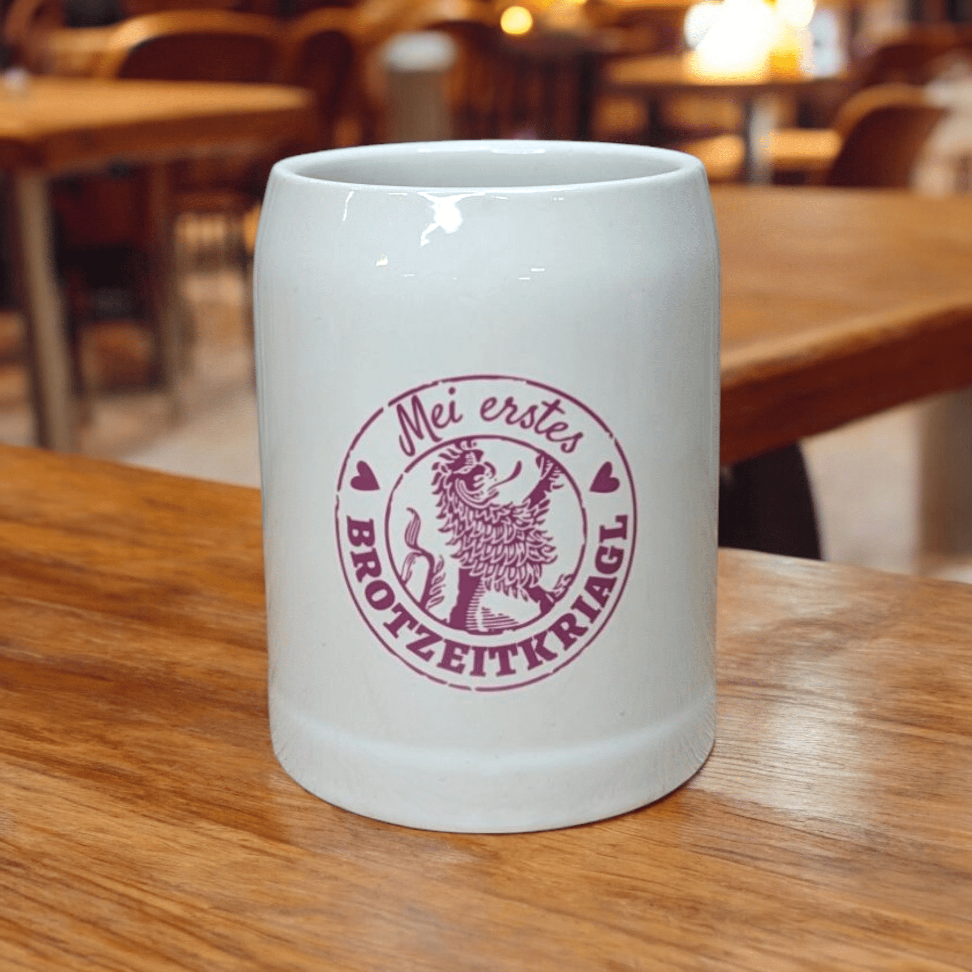 Kinderkrug "Mei erstes Brotzeitkriagl" pink - meinherzschlag.de