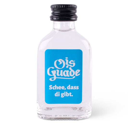 Schnapserl "Ois Guade" blau - meinherzschlag.de