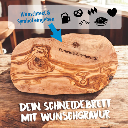 Premium - Schneidebrett mit Wunschtext - meinherzschlag.de
