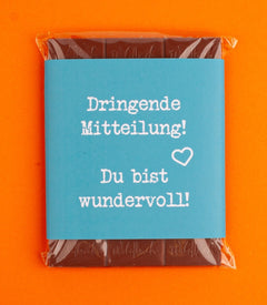 Schokolade "Dringende Mitteilung!"