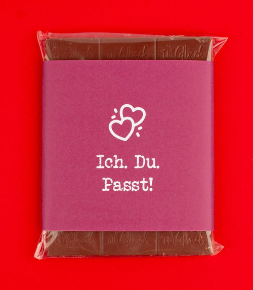Schokolade "Ich. Du. Passt." - meinherzschlag.de