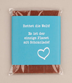 Schokolade "Rettet die Welt!"