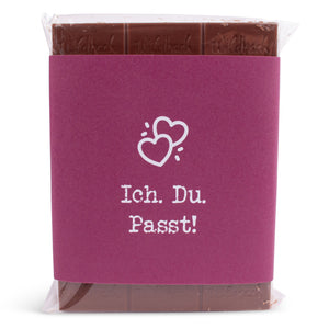 Schokolade "Ich. Du. Passt." - meinherzschlag.de