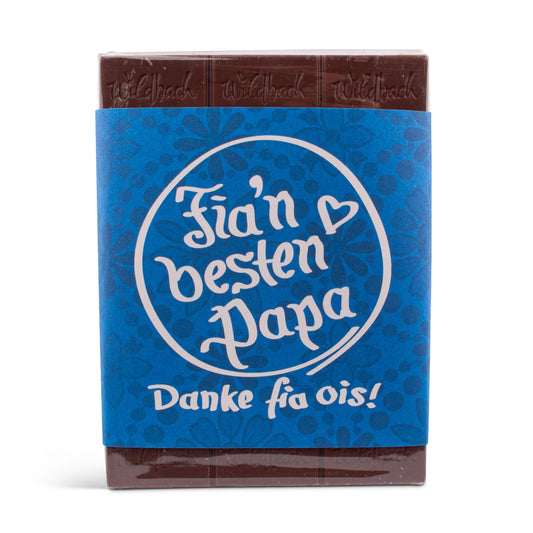 Schokolade "Fia'n besten Papa" - meinherzschlag.de
