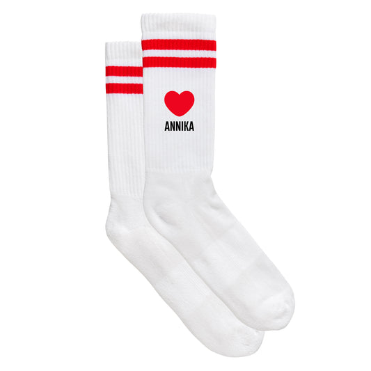 Sportsocken "Herzerl mit Wunschname"