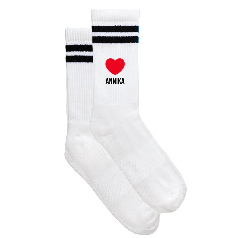 Sportsocken "Herzerl mit Wunschname" von meinherzschlag – Produktbild 4 von 6.