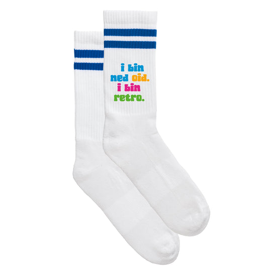 Sportsocken "I bin ned oid. I bin retro." - meinherzschlag.de