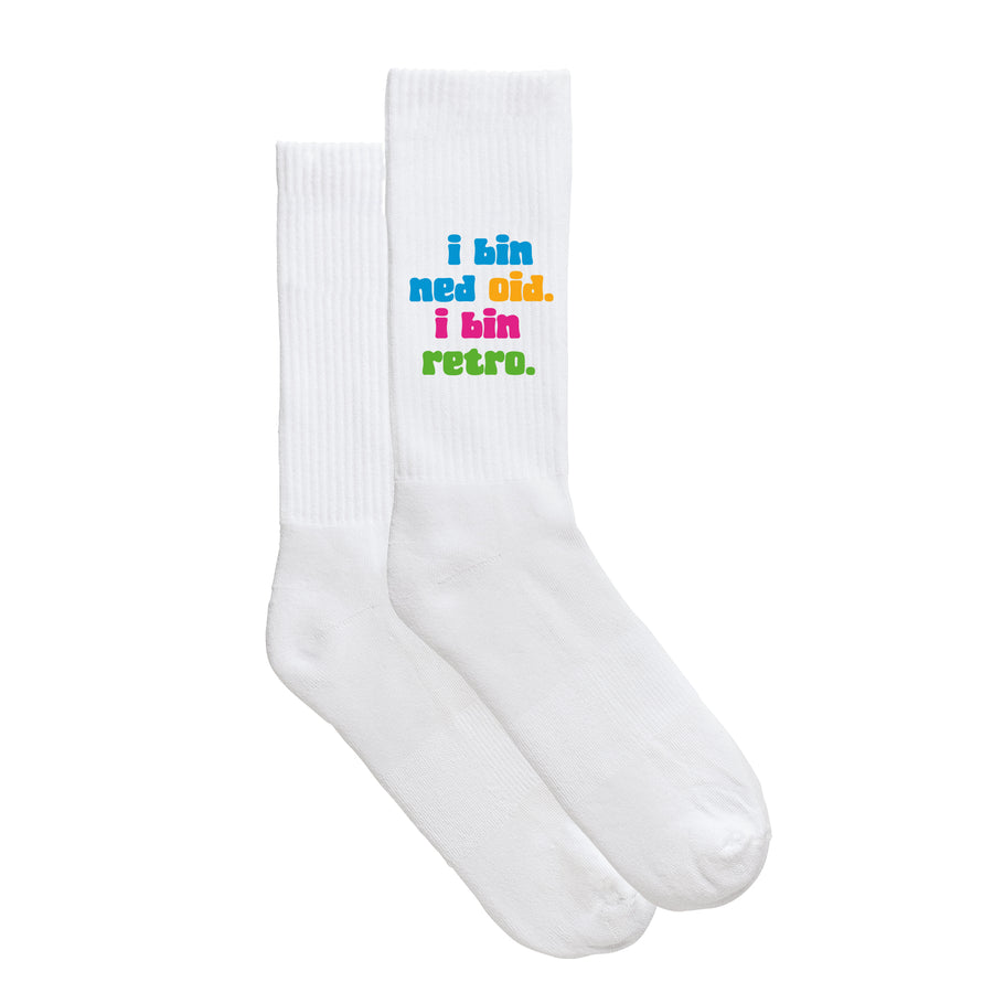 Sportsocken "I bin ned oid. I bin retro." - meinherzschlag.de