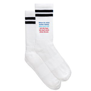 Sportsocken "Ich bin faul" von meinherzschlag – Produktbild 4 von 6.