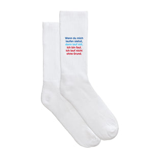 Sportsocken "Ich bin faul" von meinherzschlag – Produktbild 5 von 6.