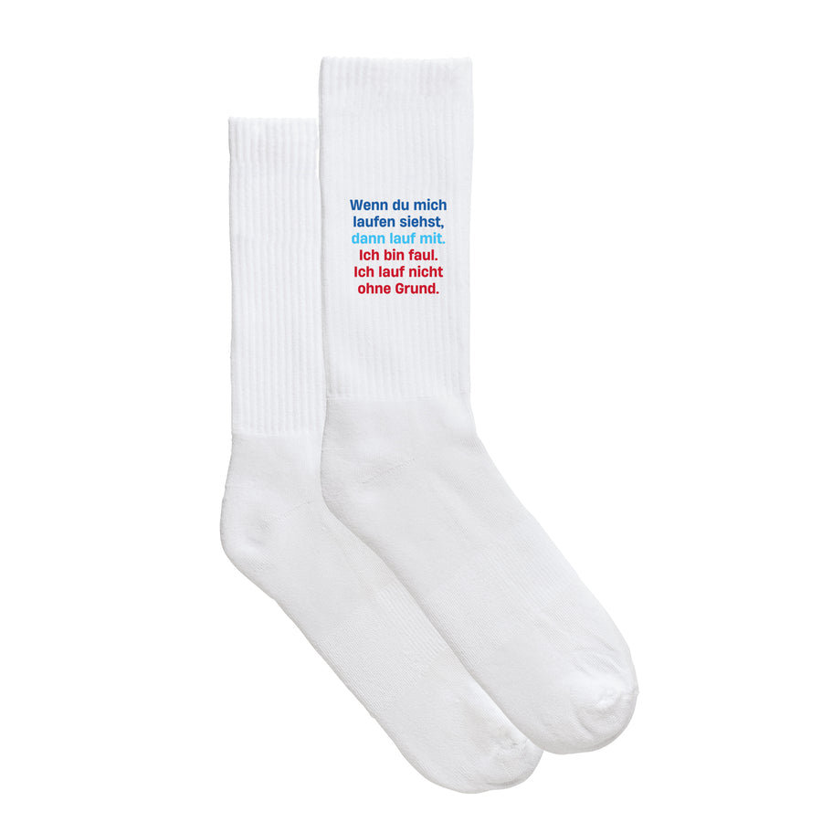 Sportsocken "Ich bin faul" von meinherzschlag – Produktbild 5 von 6.