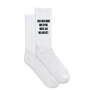 Sportsocken "WLAN im Gym" - meinherzschlag.de