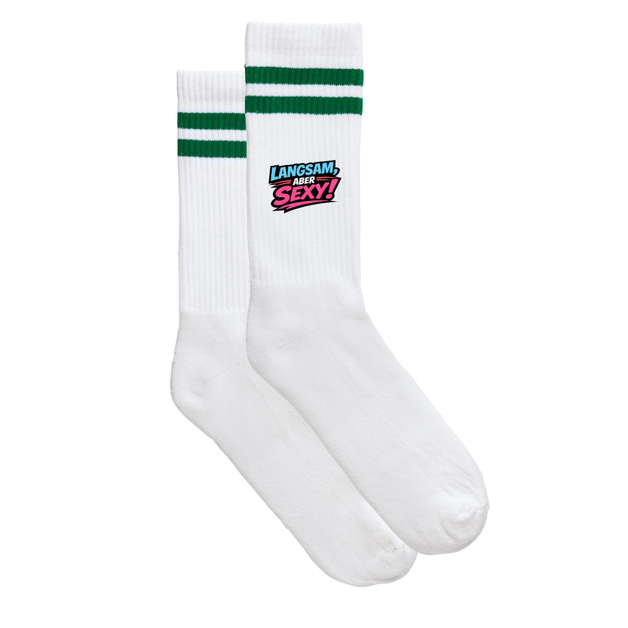 Sportsocken "Langsam, aber sexy!" von meinherzschlag – Produktbild 2 von 6.