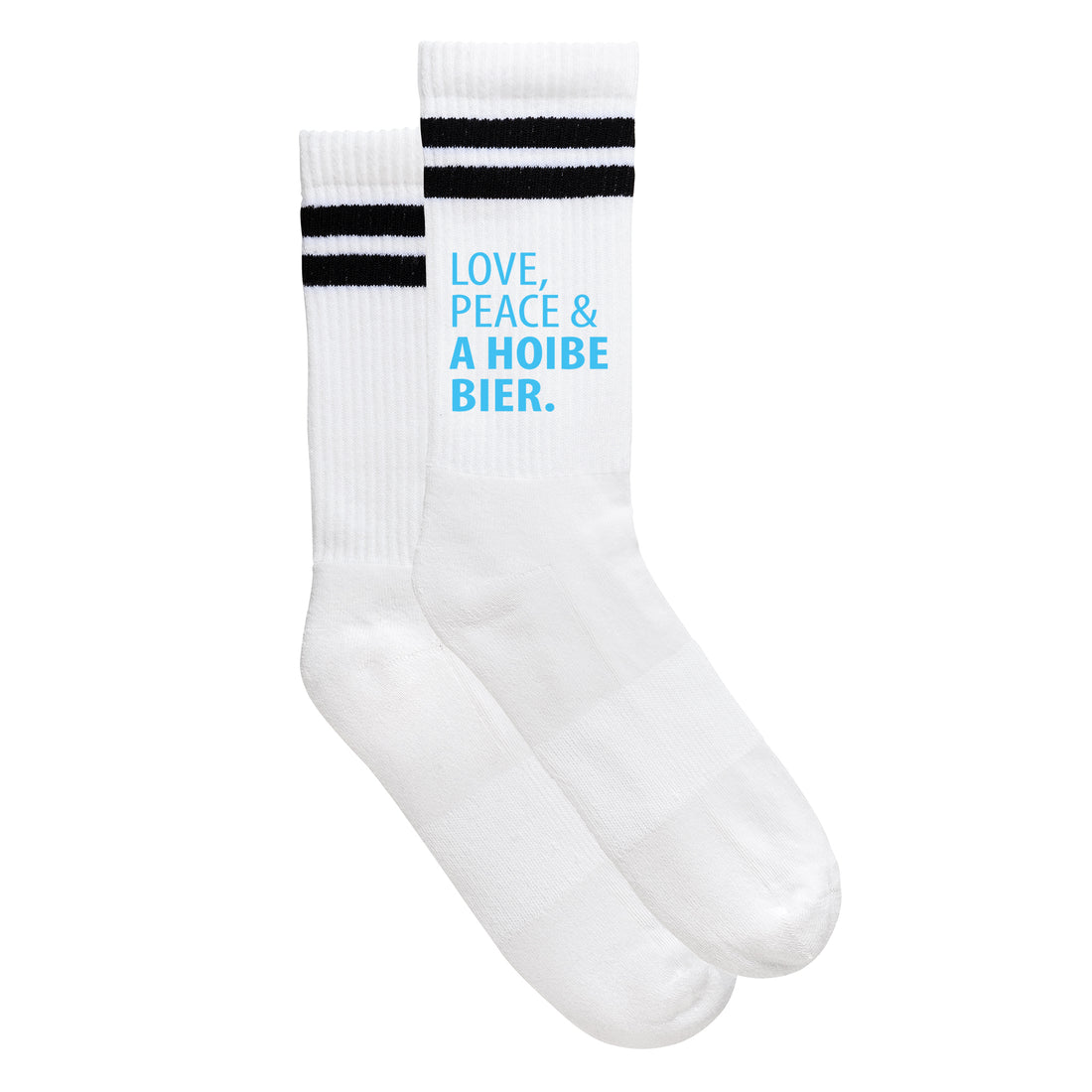 Sportsocken &quot;Love, Peace &amp; A Hoibe Bier&quot;