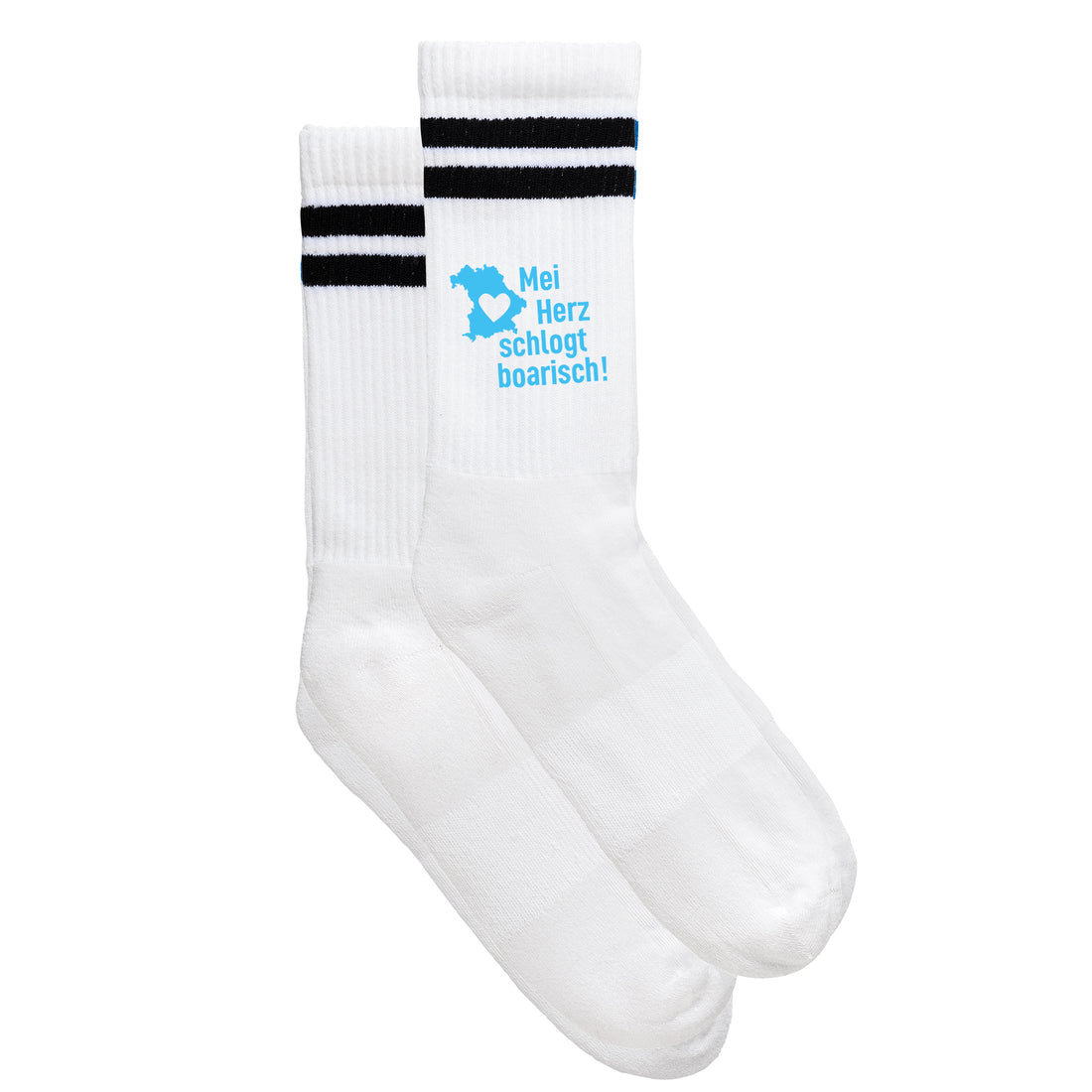 Sportsocken &quot;Mei Herz schlogt boarisch&quot;