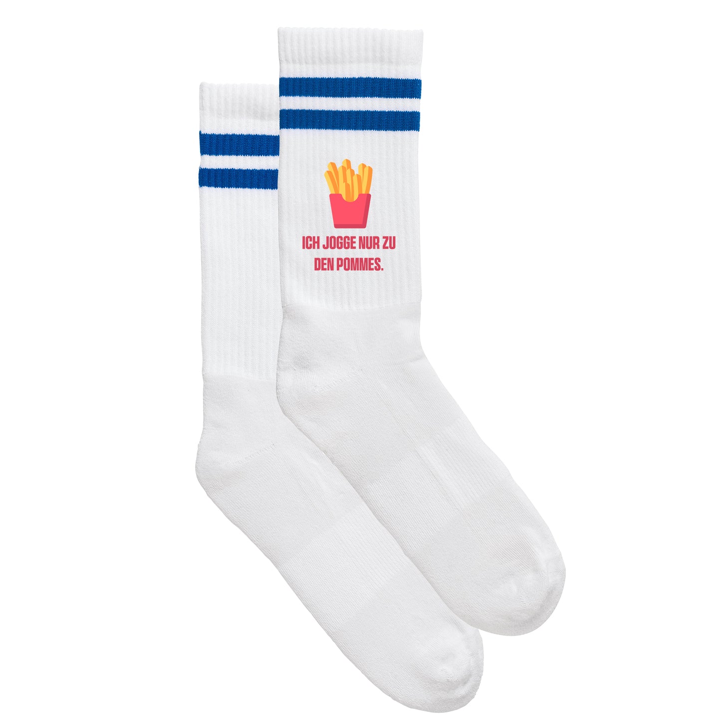 Sportsocken "Ich jogge nur zu den Pommes" - meinherzschlag.de