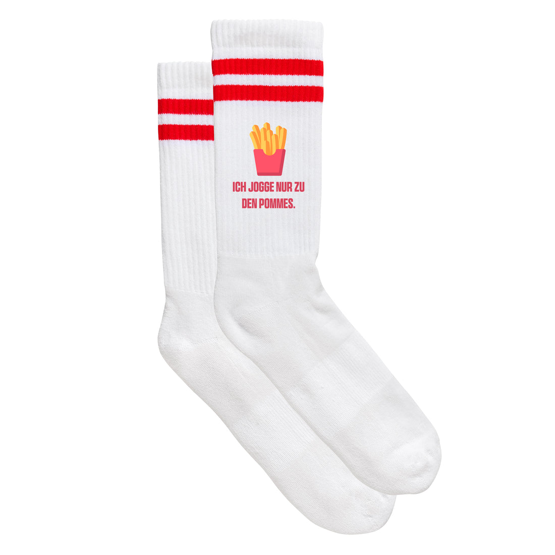 Sportsocken &quot;Ich jogge nur zu den Pommes&quot;