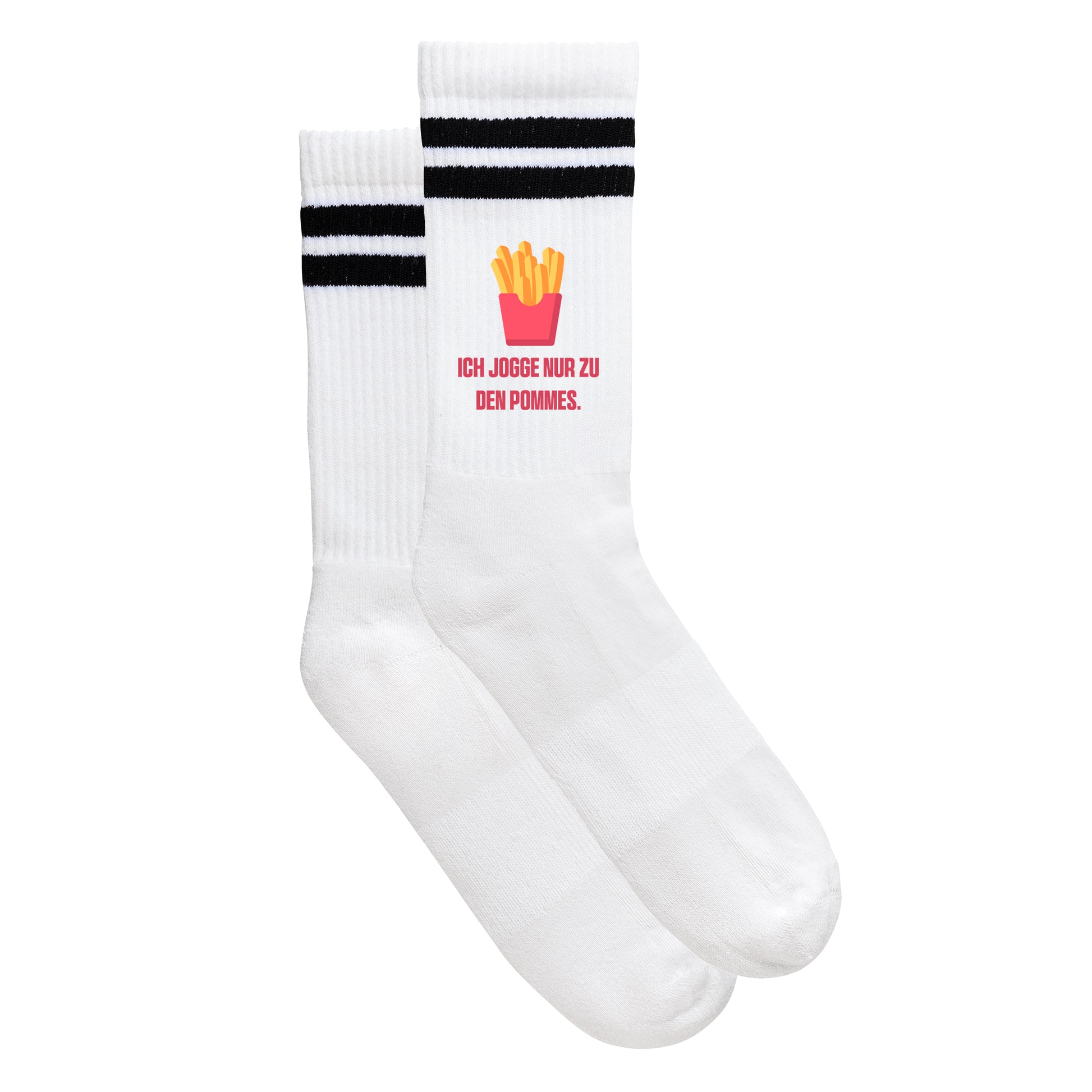 Sportsocken "Ich jogge nur zu den Pommes" - meinherzschlag.de