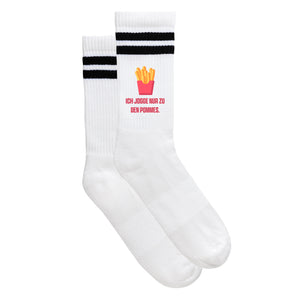 Sportsocken "Ich jogge nur zu den Pommes" - meinherzschlag.de