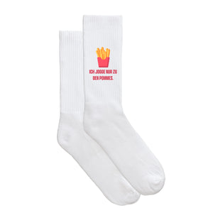 Sportsocken "Ich jogge nur zu den Pommes" - meinherzschlag.de