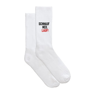 Sportsocken "Schnauf ned, lauf!" von meinherzschlag – Produktbild 2 von 6.