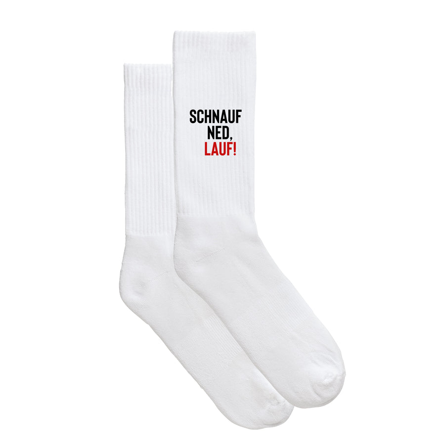 Sportsocken "Schnauf ned, lauf!" von meinherzschlag – Produktbild 2 von 6.