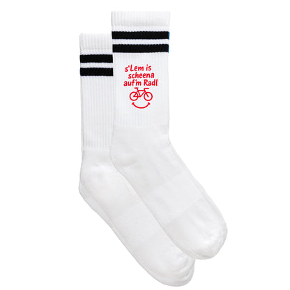 Sportsocken "s'Lem is scheena aufm Radl"