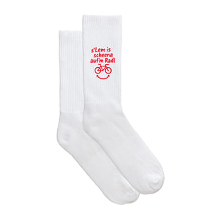 Sportsocken "s'Lem is scheena aufm Radl" von meinherzschlag – Produktbild 5 von 6.