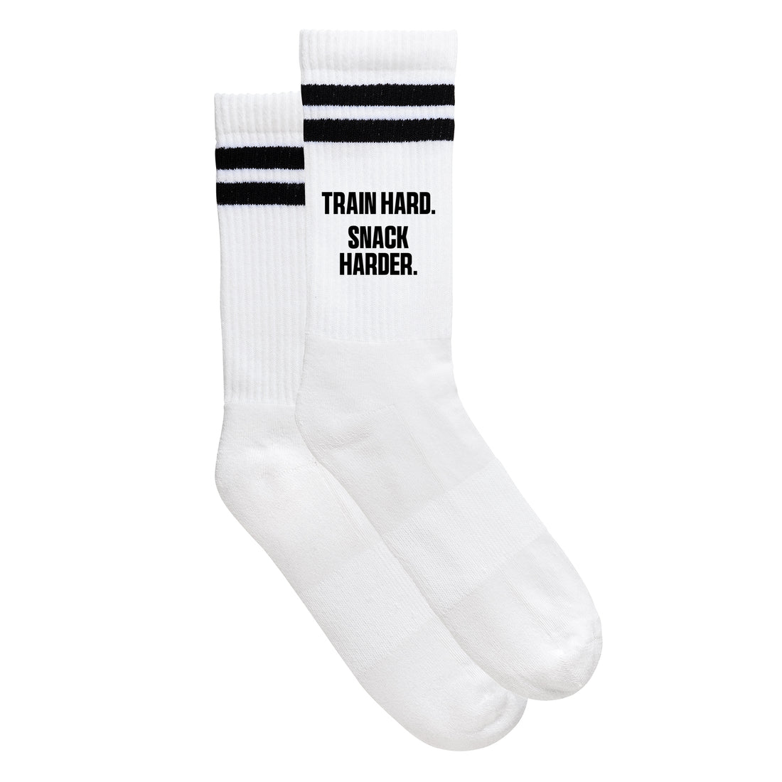 Sportsocken &quot;Train hard. Snack harder.&quot;