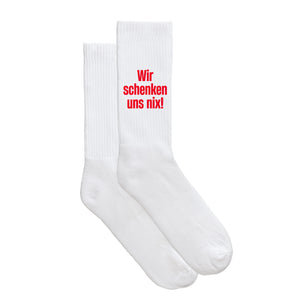 Sportsocken "Wir schenken uns nix!" - meinherzschlag.de