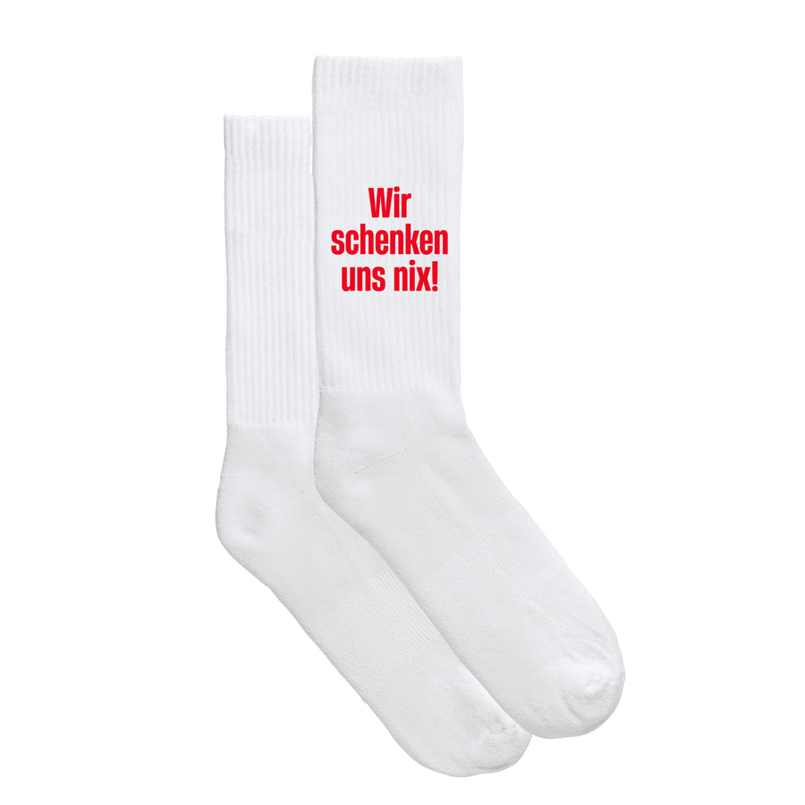 Sportsocken "Wir schenken uns nix!" - meinherzschlag.de