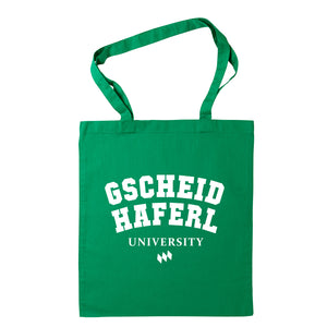 Tasche "Gscheidhaferl University" - meinherzschlag.de