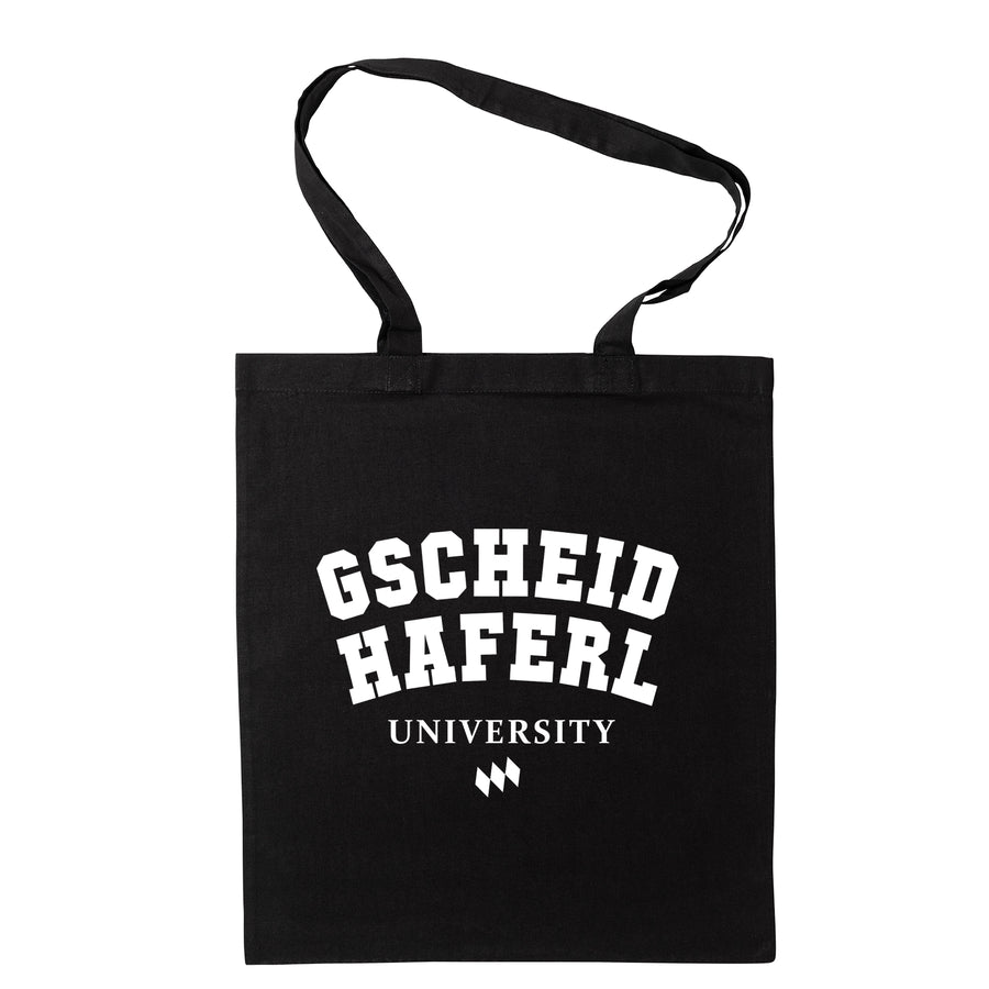 Tasche "Gscheidhaferl University" - meinherzschlag.de