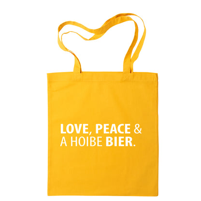 Tasche "Love, Peace & A Hoibe Bier" - meinherzschlag.de