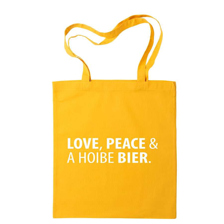 Tasche "Love, Peace & A Hoibe Bier" - meinherzschlag.de
