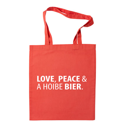Tasche "Love, Peace & A Hoibe Bier" - meinherzschlag.de