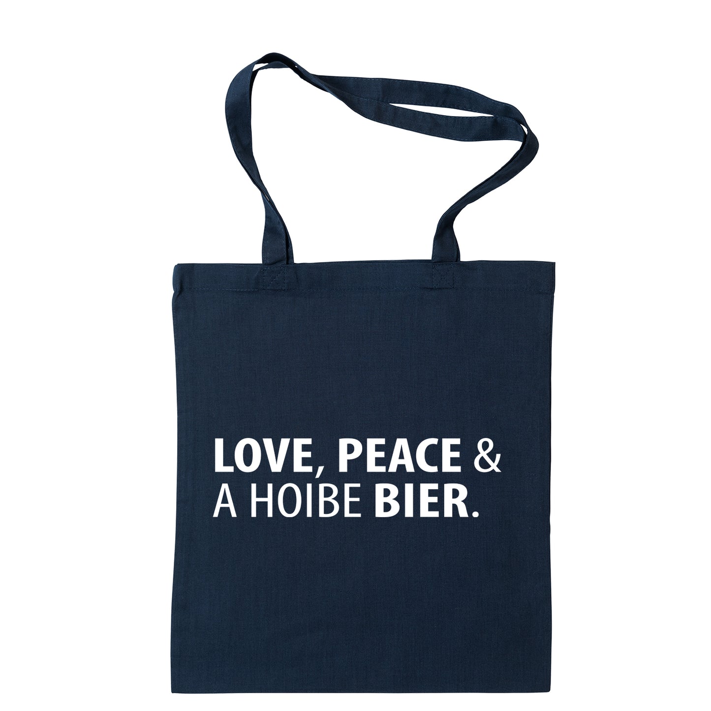 Tasche "Love, Peace & A Hoibe Bier" - meinherzschlag.de