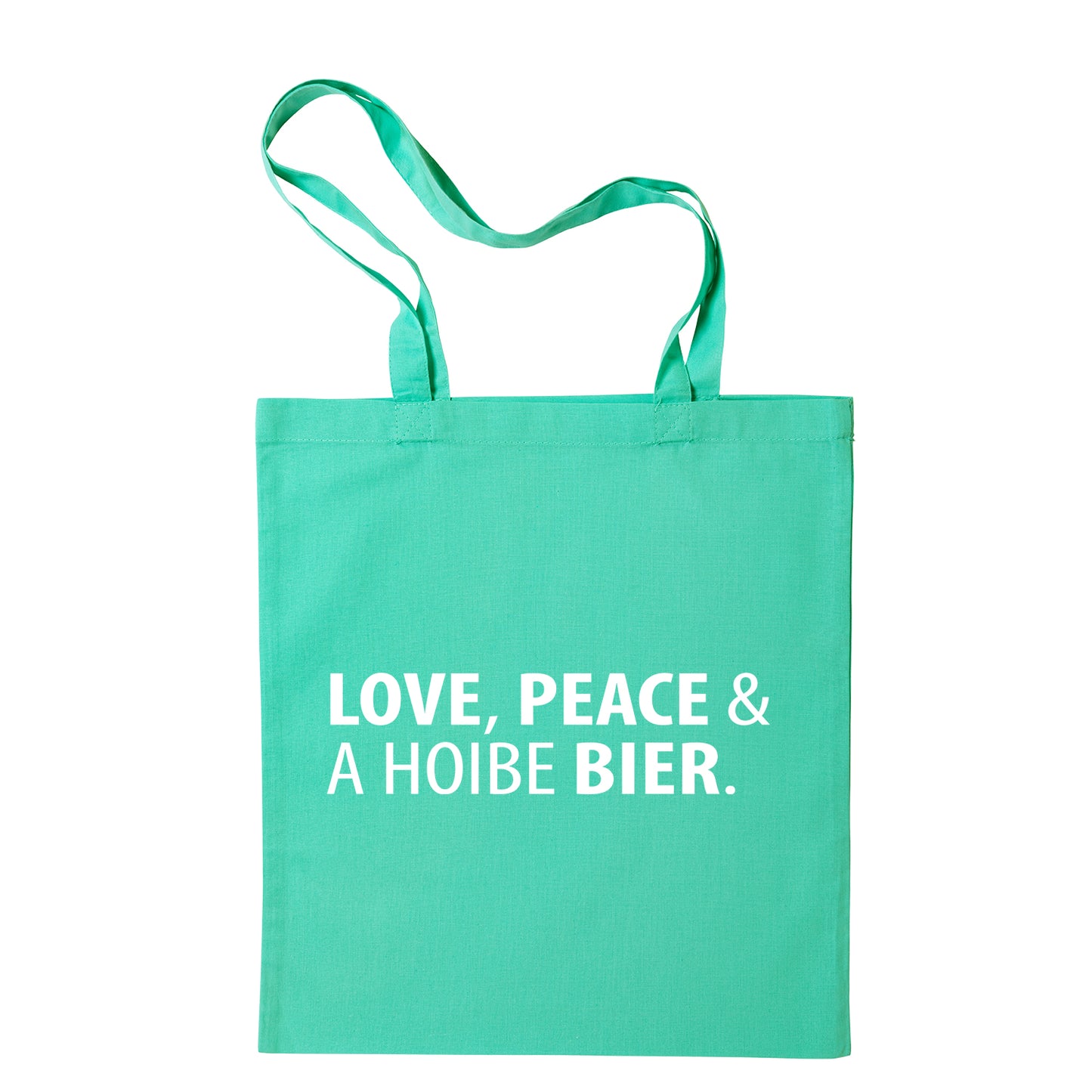 Tasche "Love, Peace & A Hoibe Bier" - meinherzschlag.de