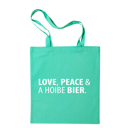 Tasche "Love, Peace & A Hoibe Bier" - meinherzschlag.de