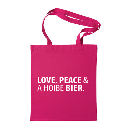 Tasche "Love, Peace & A Hoibe Bier" - meinherzschlag.de