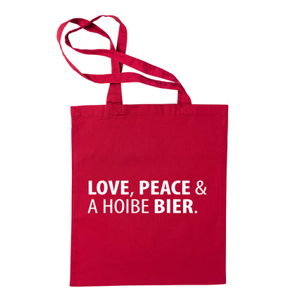 Tasche "Love, Peace & A Hoibe Bier" - meinherzschlag.de